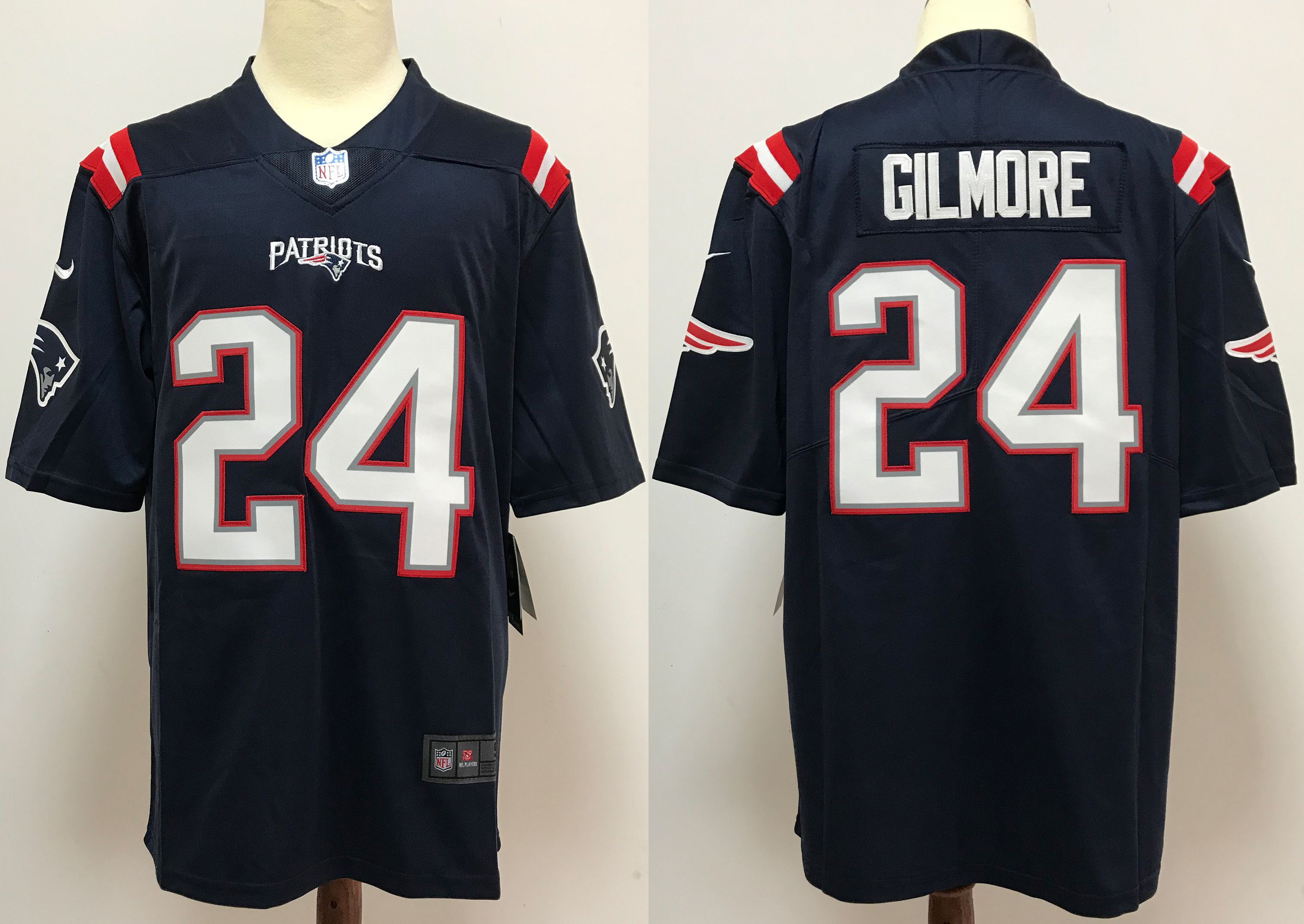 Men New England Patriots #24 Gilmore Blue Nike Vapor Untouchable Stitched Limited NFL Jerseys